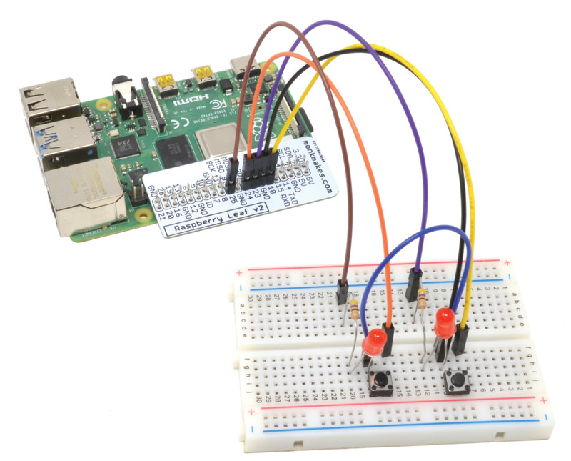 Raspberry Pi and breadboard